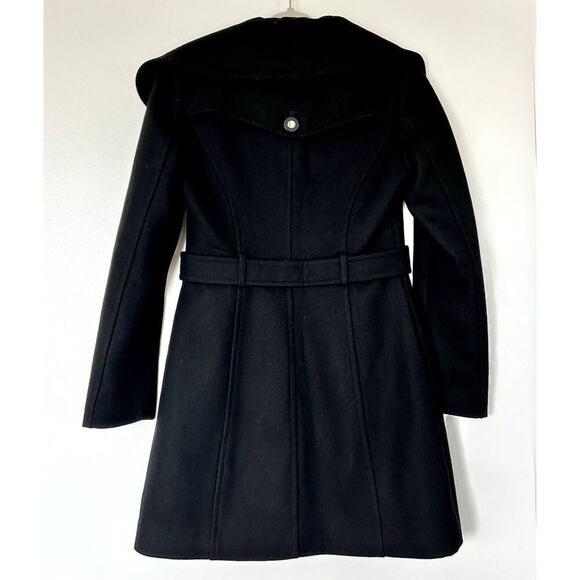 EUC Soia & Kyo Black Wool Blend Coat Small Oversized Collar Button Winter Jacket - Picture 12 of 13